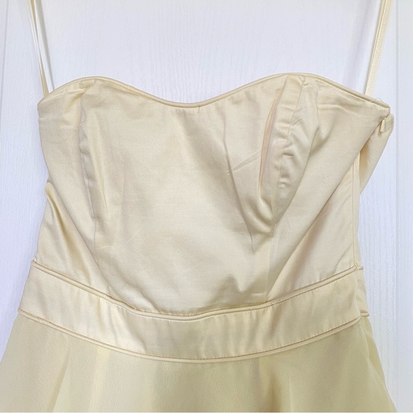 French Connection Strapless Yellow Tiered Dress Size 6 - Picture 2 of 9
